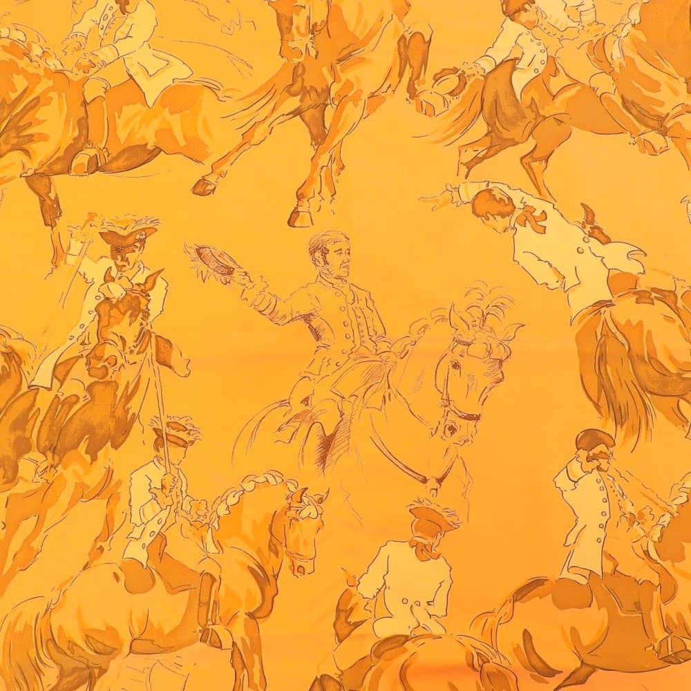 Hermes Carre 90 Ballet equestre Horse Scarf Muffler Silk Orange - Picture 4 of 7
